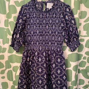 Hill House Home HHH Large Navy Trellis Vivi Nap Dress Mini Dress